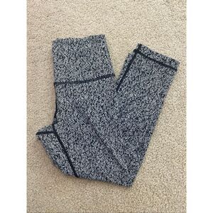 Lululemon Women’s Leggings Black White Herringbone Print Size 6